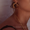 Custom Spiral 18k Gold plattiert Ohrringe Gold und Silberschmuck Edelstahl Schmuck Twisted Hoop Ohrringe für Damen